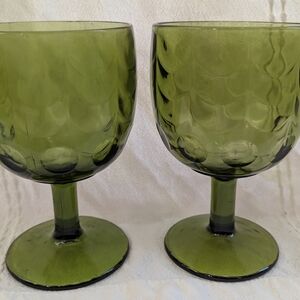 Bartlett Collins - Thumbprint Goblets in Avocado